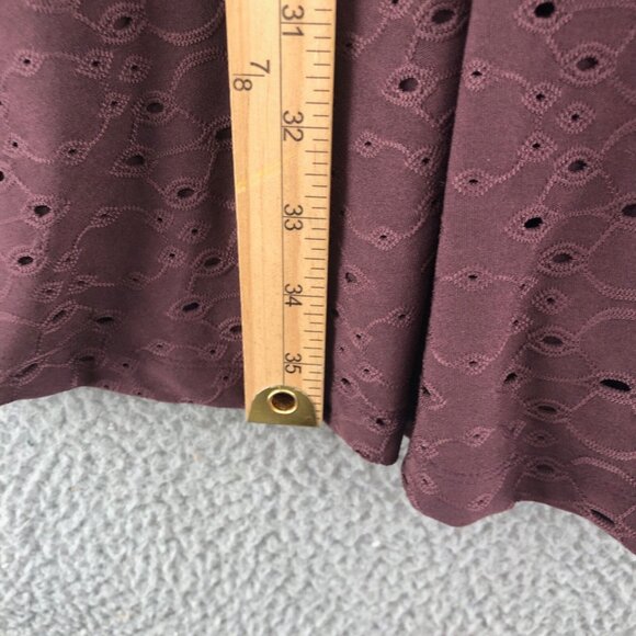 LOFT Dress Womens Small Purple Eyelet Lace Cutout Back Stretch Mini Sleeveless - Picture 10 of 11